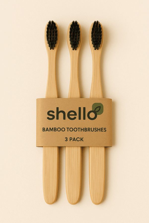 Shello Bamboo Toothbrush Pack of 3